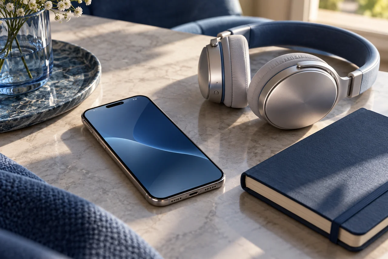 Smartphone bloccato e quaderno chiuso